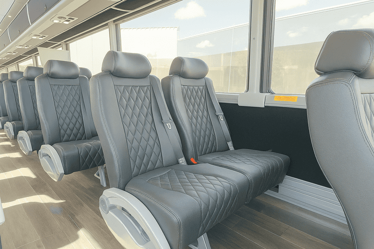 interior of Walnut Creek Coach Bus Service charter bus