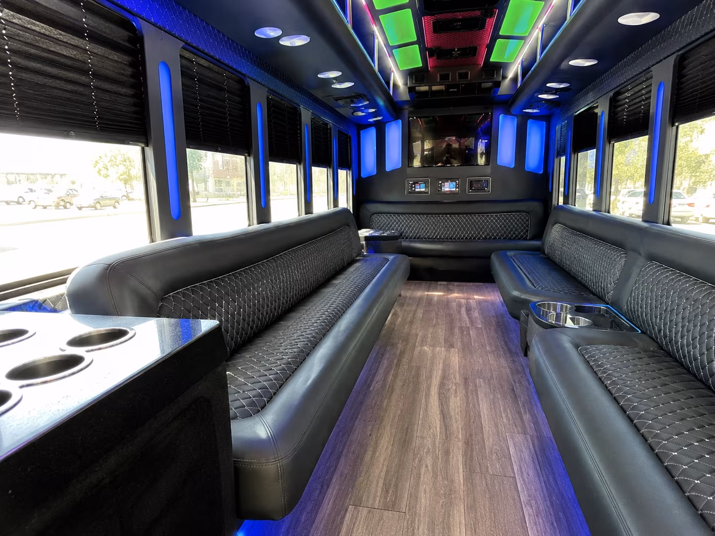walnut creek 15 passenger party bus inside