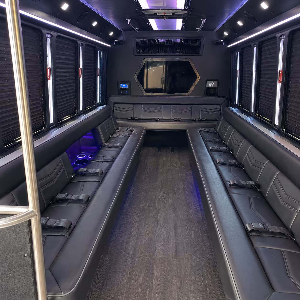 walnut creek 18 passenger party bus interior