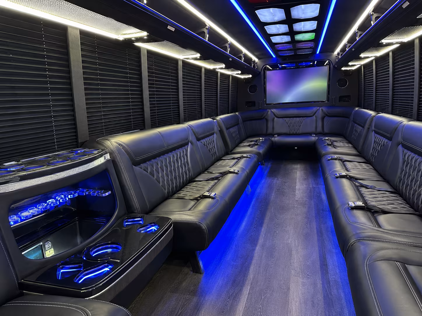 walnut creek 20 passenger party bus inside