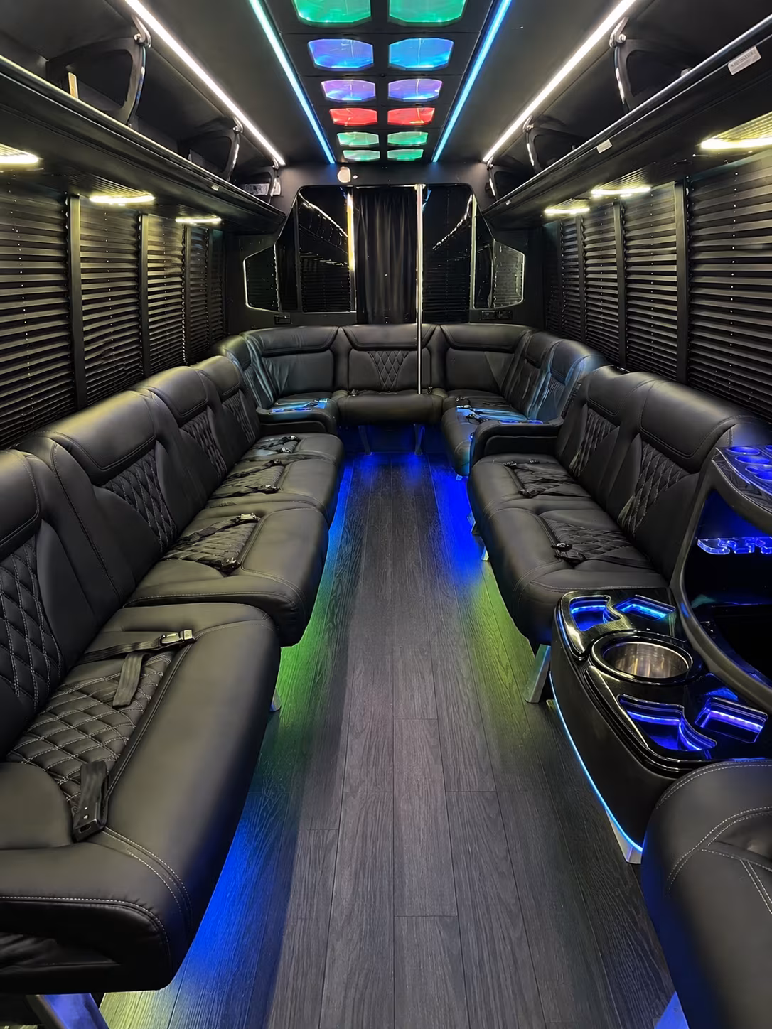 walnut creek 20 passenger party bus interior