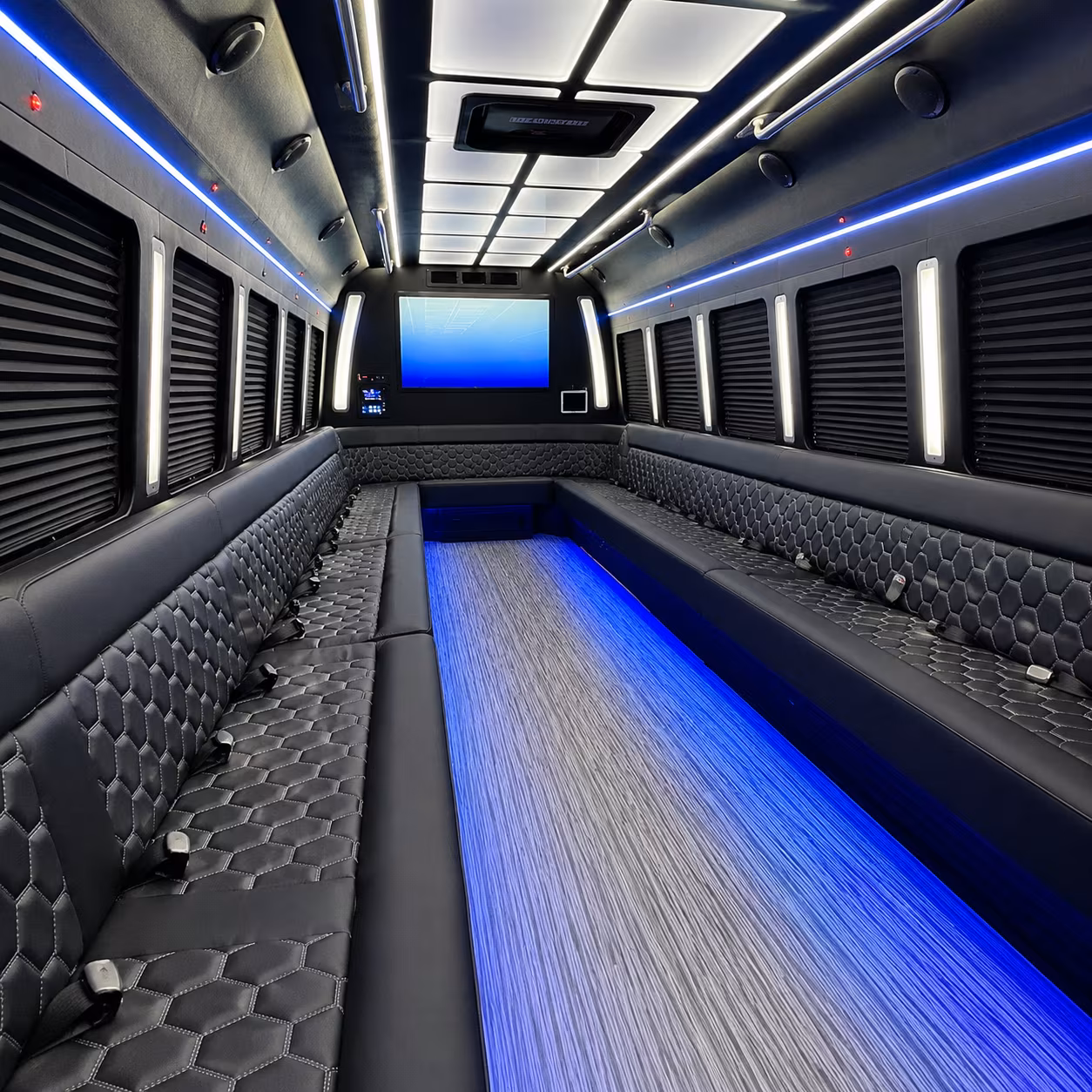 walnut creek 50 passenger party bus inside